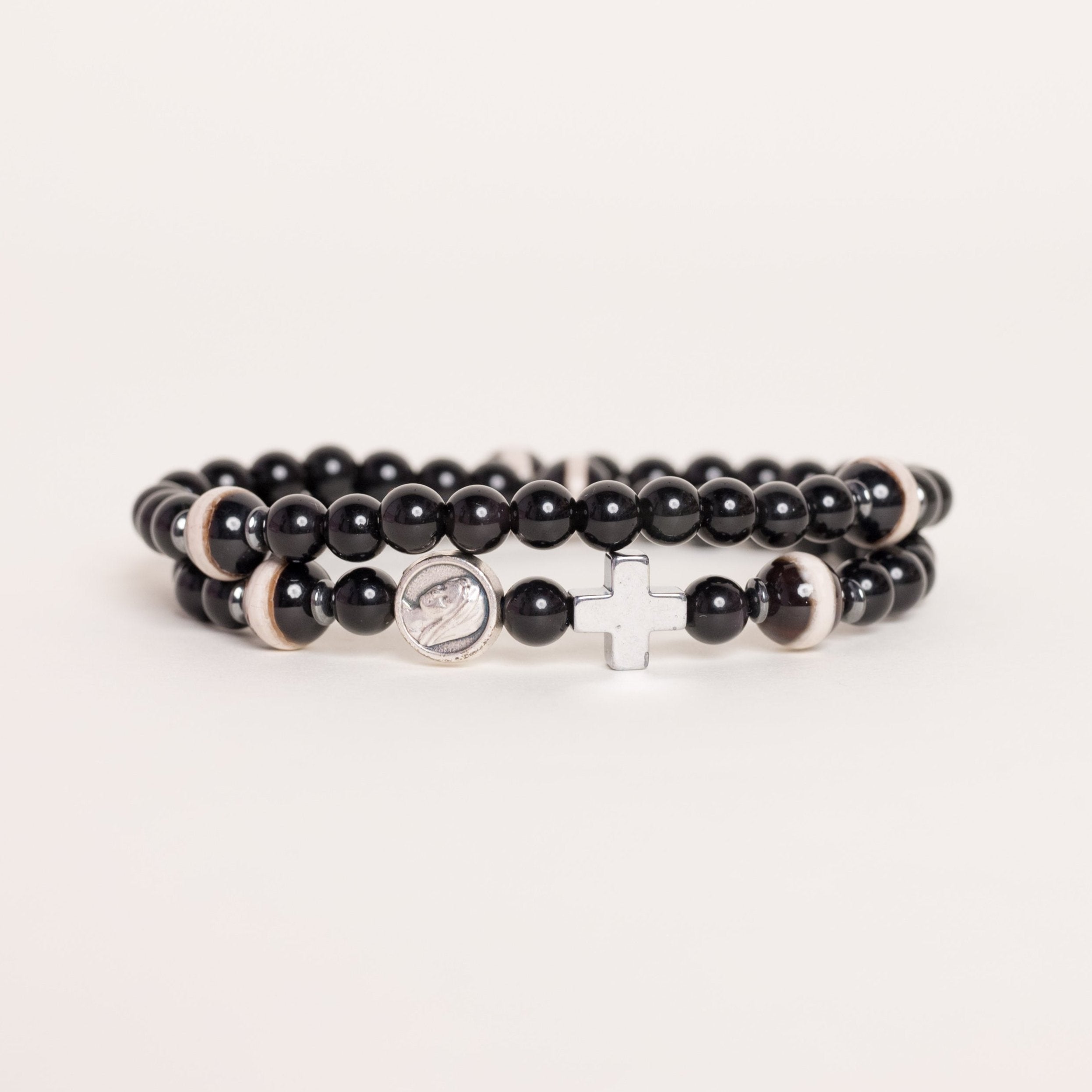 Gospa Black Rosario Pulsera