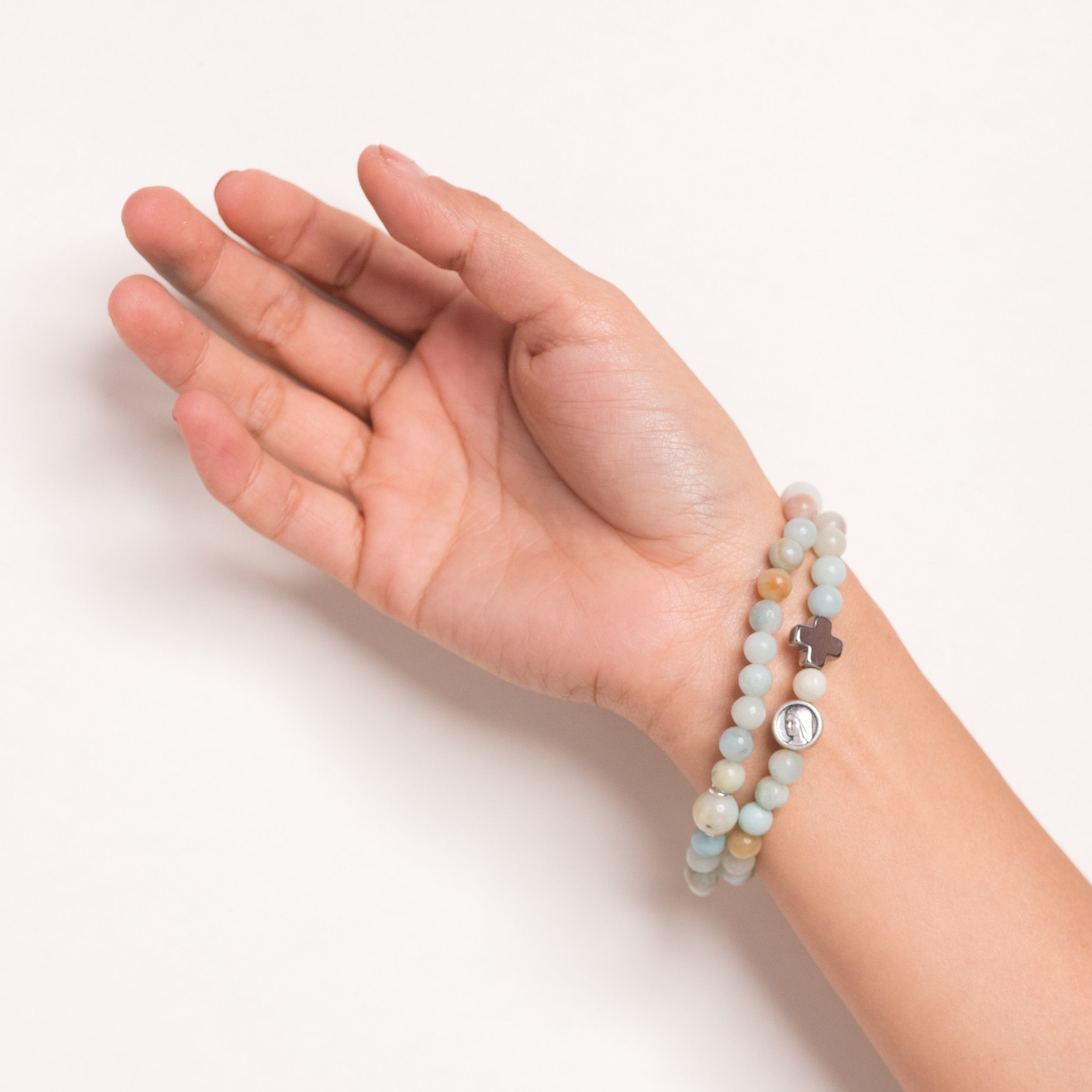 Gospa Rosario Pulsera Aqua