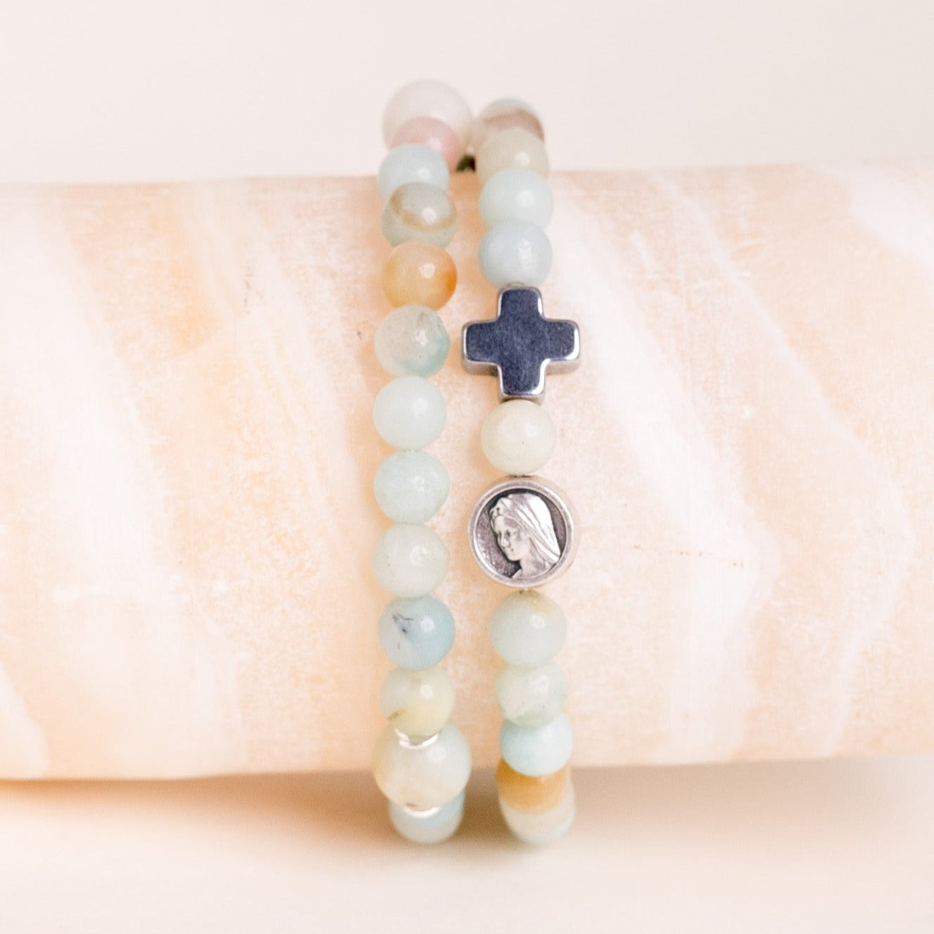 Gospa Rosario Pulsera Aqua