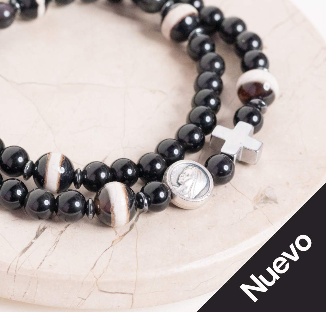 Gospa Black Rosario Pulsera